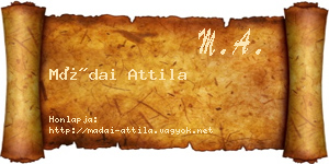 Mádai Attila névjegykártya