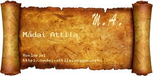 Mádai Attila névjegykártya